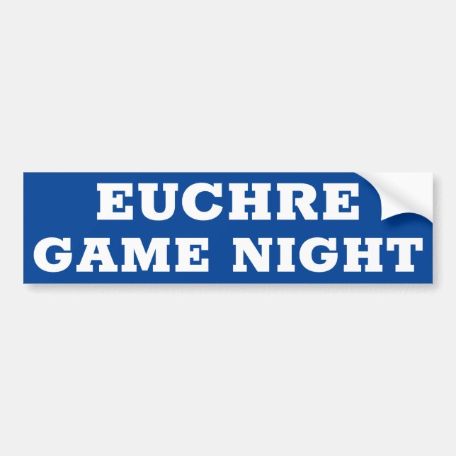 EUCHRE GAME NIGHT-skylt/klistermärke Bildekal (Framsidan)