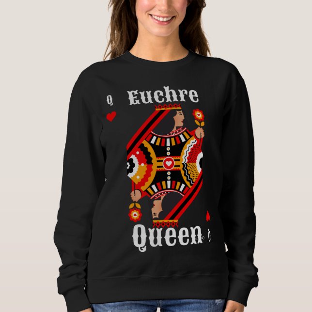 Euchre Queen Euchre Card Game T Shirt (Framsida)