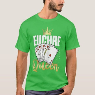 Euchre Queen Euchre Spel familj T Shirt