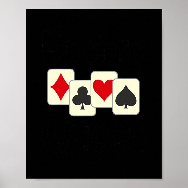 Euchre Queen Funny Card Game Player Winning Poster (Framsidan)