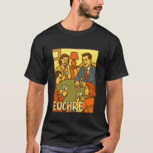 Euchre Retro Serieteckning Euchre Spelande Spel Na T Shirt