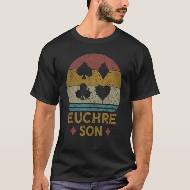 Euchre Son Vintage Euchere Card-spel T Shirt (Framsida)