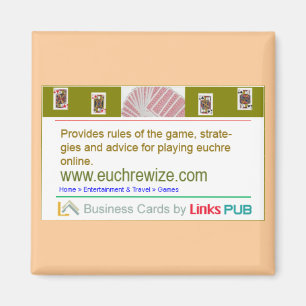 euchrewize visitkorten magnet