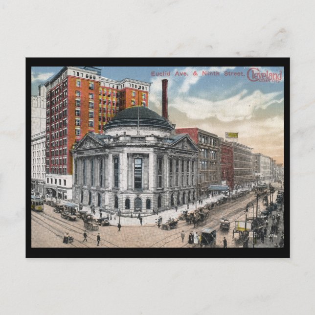Euclid Ave., Cleveland 1916 Vintage Vykort (Framsida)
