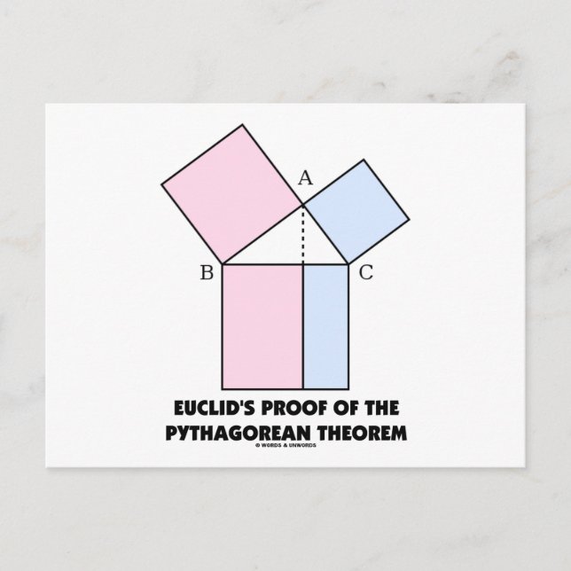 Euclids bevis på Pythagorean Theorem Vykort (Framsida)