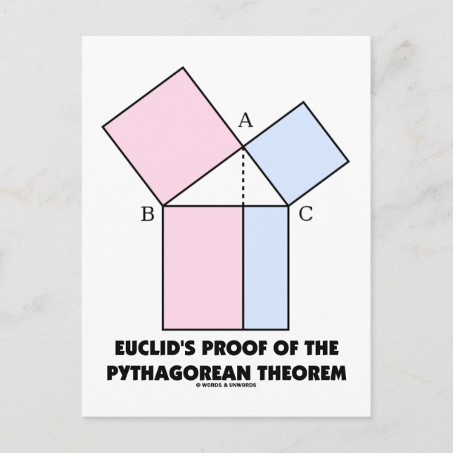 Euclids bevis på Pythagorean Theorem Vykort (Framsida)
