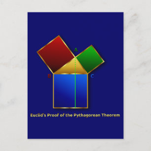 Euclids bevis på Pythagorean Theorem. Vykort