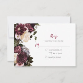 Eufori Boho Vinröd Vit Blommig RSVP | OSA Kort