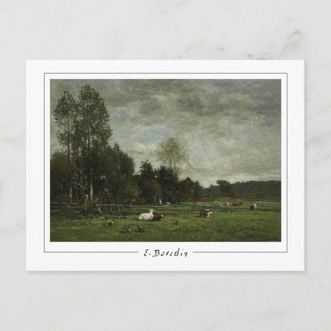 Eugène Boudin #27-2 - Finkonstkort Vykort (Framsida)