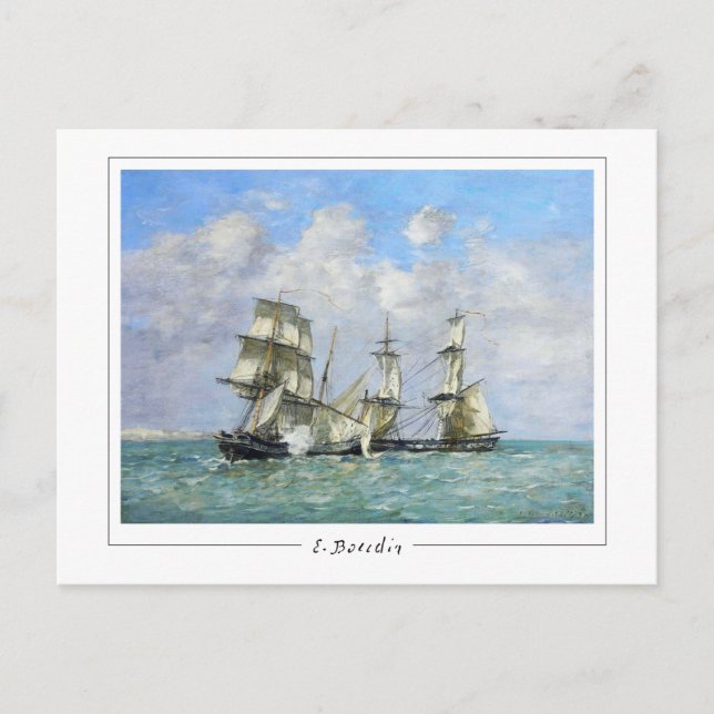 Eugène Boudin #69-2 - Finkonstkort Vykort (Framsida)