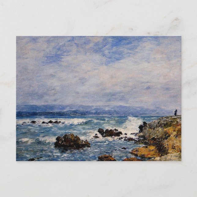 Eugene Boudin: Antibes, udden på den lilla ön Vykort (Framsida)