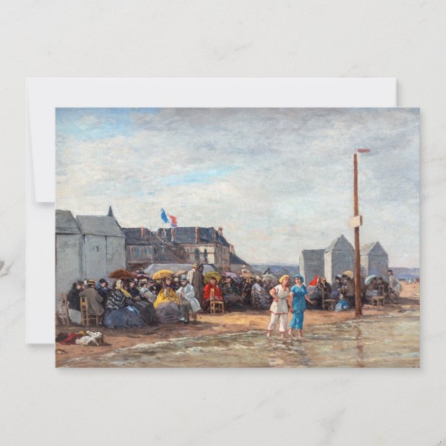 Eugene Boudin - Badtiden i Trouville Tack Kort (Framsida)