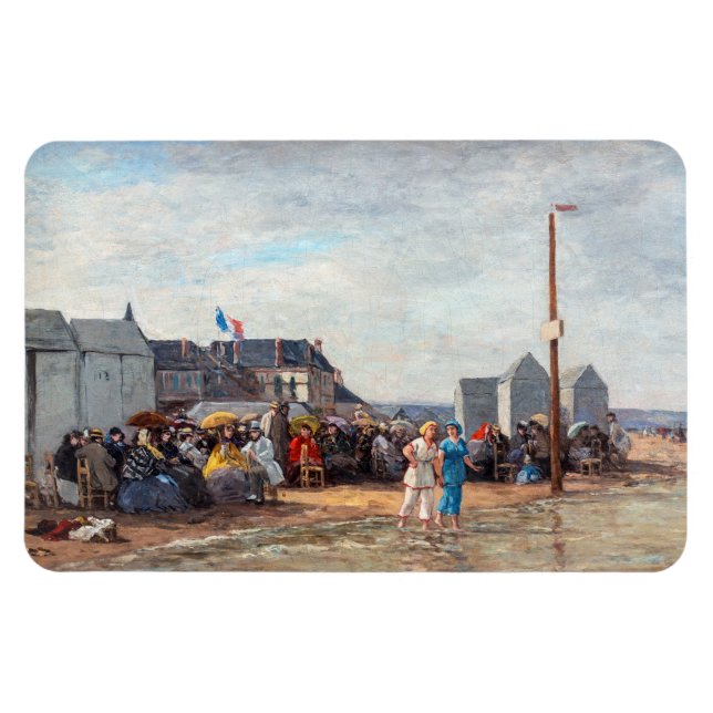 Eugene Boudin - Bathing Time vid Trouville Magnet (Horisontell)