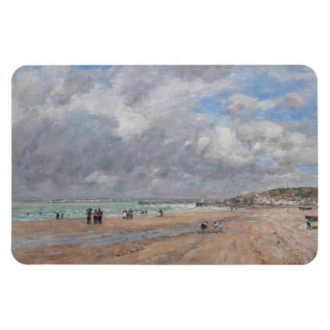 Eugene Boudin - Beach vid Deauville Magnet (Horisontell)