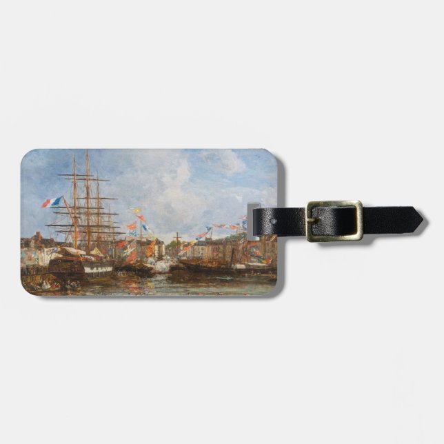 Eugene Boudin - festival i Honfleur hamn Bagagebricka (Horisontell Framsida)