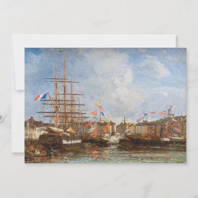 Eugene Boudin - festival i Honfleur hamn Inbjudningar (Framsida)