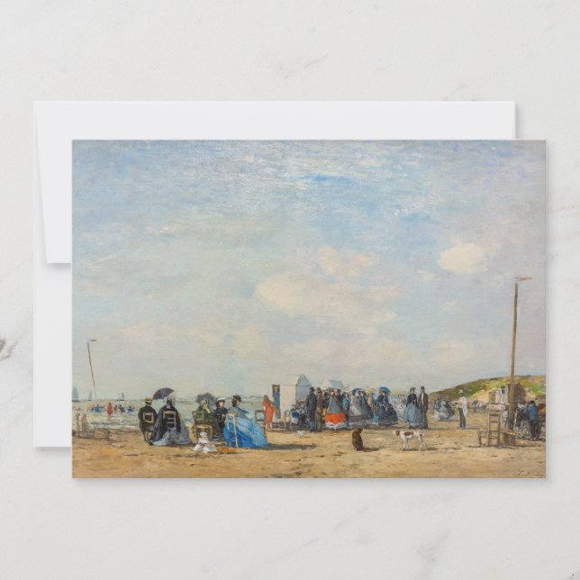 Eugene Boudin - Insamling på stranden Inbjudningar (Framsida)