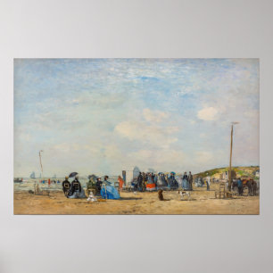 Eugene Boudin - Insamling på stranden Poster