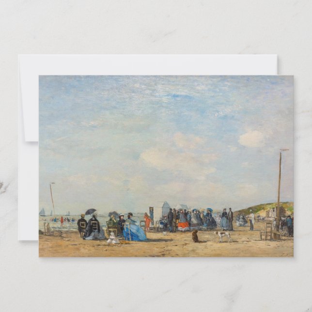 Eugene Boudin - Insamling på stranden Tack Kort (Framsida)