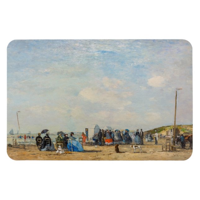 Eugene Boudin - Samling på stranden Magnet (Horisontell)