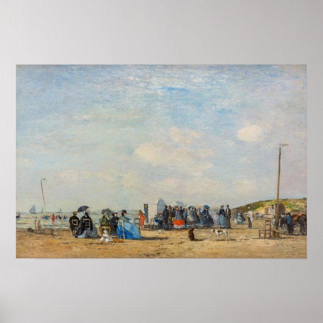 Eugene Boudin - Samling på stranden Poster (Framsidan)