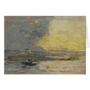 Eugene Boudin - Seaside, Honfleur hamn Hälsningskort