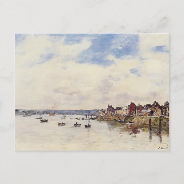 Eugene Boudin- Sten vid Saint-Vaast-la-Hougue Vykort (Framsida)