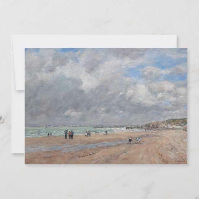 Eugene Boudin - Stranden i Deauville Tack Kort (Framsida)