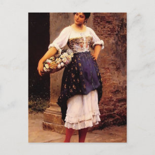Eugene de Blaas- Venetian-blomseller Vykort