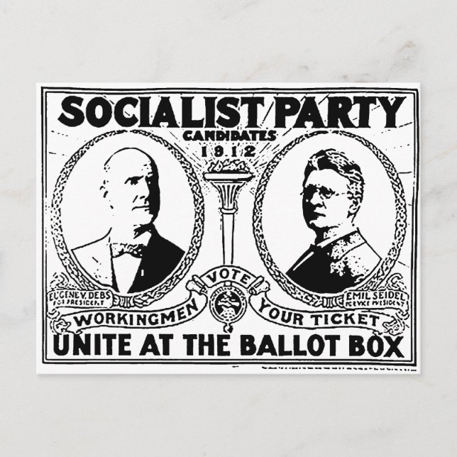 Eugene Debs Kampanj Poster vykort (Framsida)