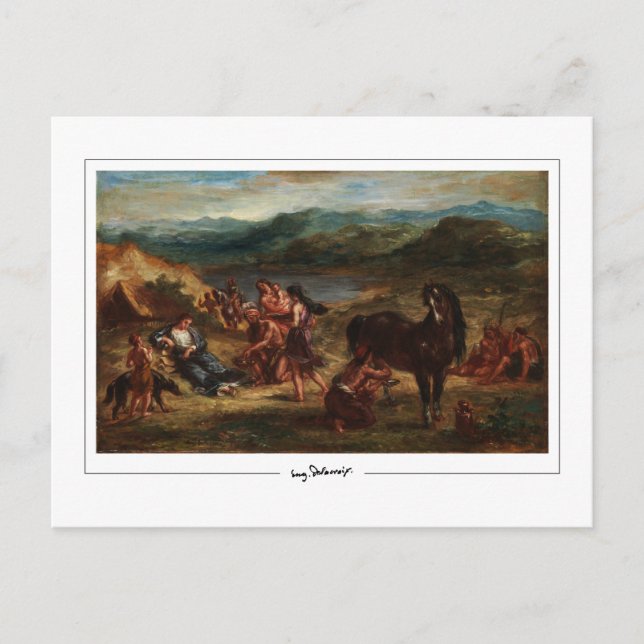 Eugène Delacroix #495 - Finkonst Postkort Vykort (Framsida)