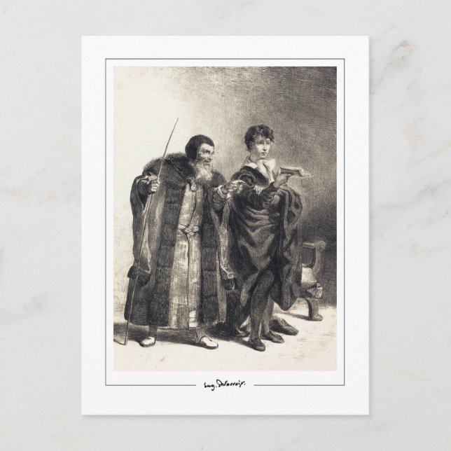 Eugène Delacroix #698 - Fin Art-vykort Vykort (Framsida)