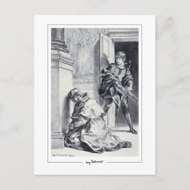 Eugène Delacroix #712 - vykort för konst (Framsida)