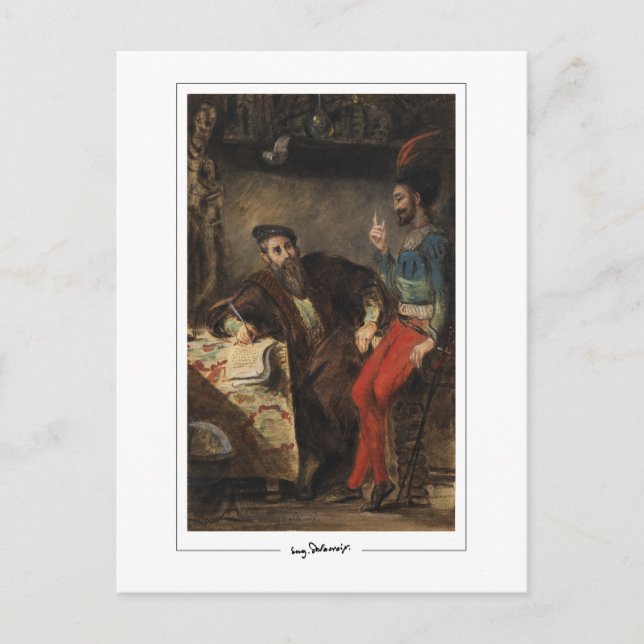 Eugène Delacroix #718 - Finkonstkort Vykort (Framsida)
