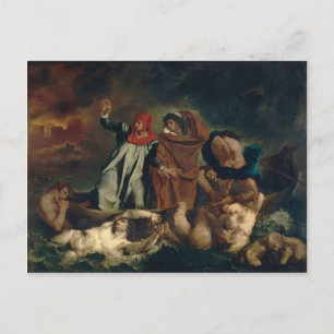 Eugene Delacroix- Dante Barque Vykort
