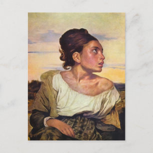 Eugène Delacroix - föräldralös i kyrkogården Vykort
