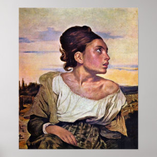 Eugene Delacroix - föräldralöst barn i kyrkogården Poster