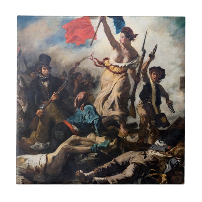 Eugene Delacroix - Friheten leder folket Kakelplatta (Framsidan)