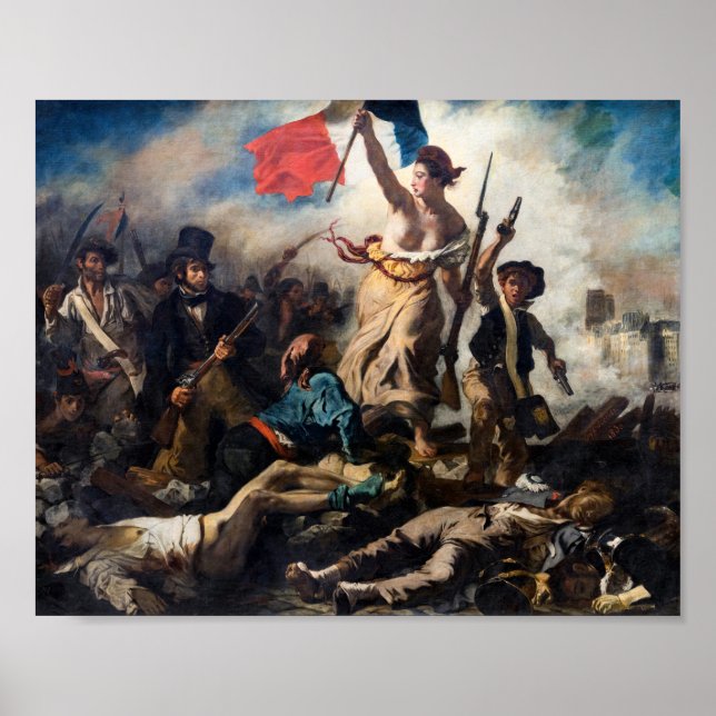 Eugene Delacroix - Friheten leder folket Poster (Framsidan)