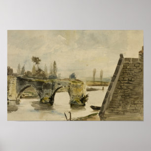 Eugene Delacroix - Gamla bron i Nantes Poster