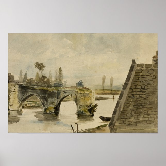 Eugene Delacroix - Gamla bron i Nantes Poster (Framsidan)