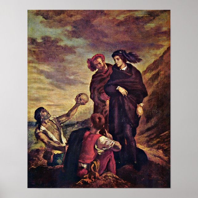 Eugene Delacroix - Hamlet och Horatio Poster (Framsidan)