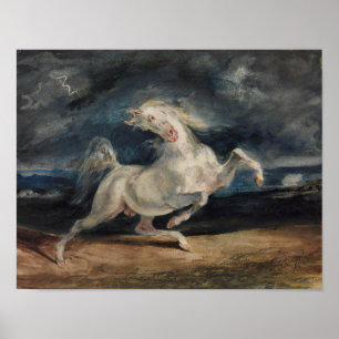 Eugene Delacroix - Horse Frängs av Blixt Poster