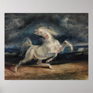Eugene Delacroix - Horse Frängs av Blixt Poster