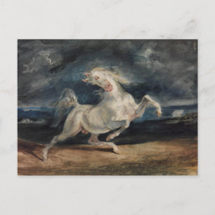 Eugene Delacroix - Horse Frängs av Blixt Vykort