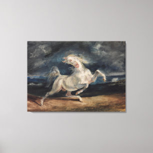 Eugene Delacroix Horse skrämd av Blixt Canvastryck