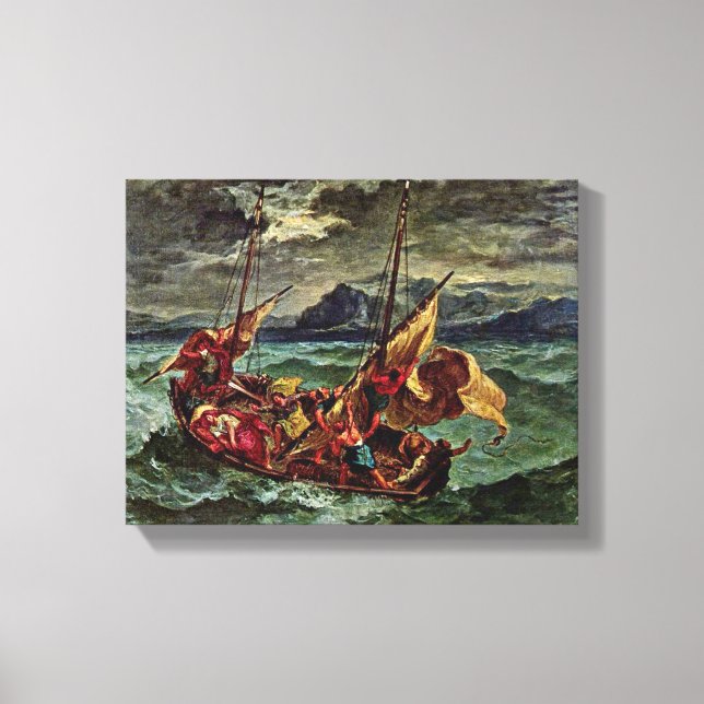 Eugene Delacroix - Kristus i Galilees hav Canvastryck (Framsida)
