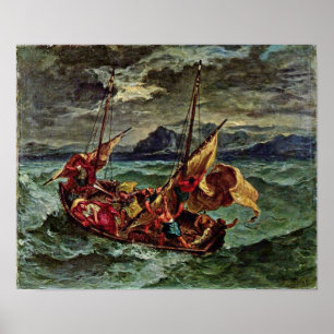 Eugene Delacroix - Kristus i havet av Galilee Poster