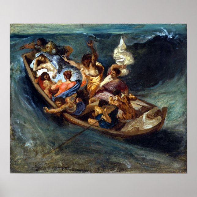 Eugène Delacroix Kristus på Galilees hav Poster (Framsidan)
