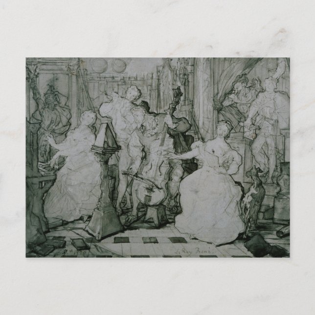 Eugene Delacroix - Le Roy Rene Vykort (Framsida)